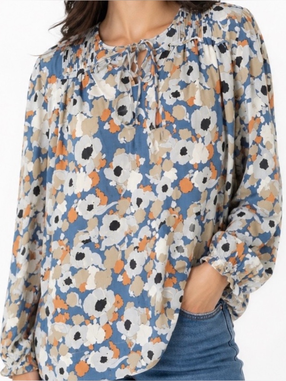 Joie Peasant Top Floral Fields S Boho Festival